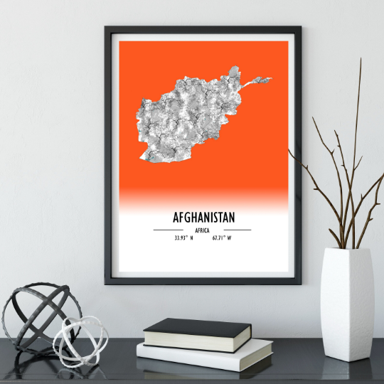 Map Poster Afghanistan / Afghanistan Map Print / Afghanistan Map Wall Art / Afghanistan Décor / Afghanistan Decoration / Afghanistan Gift