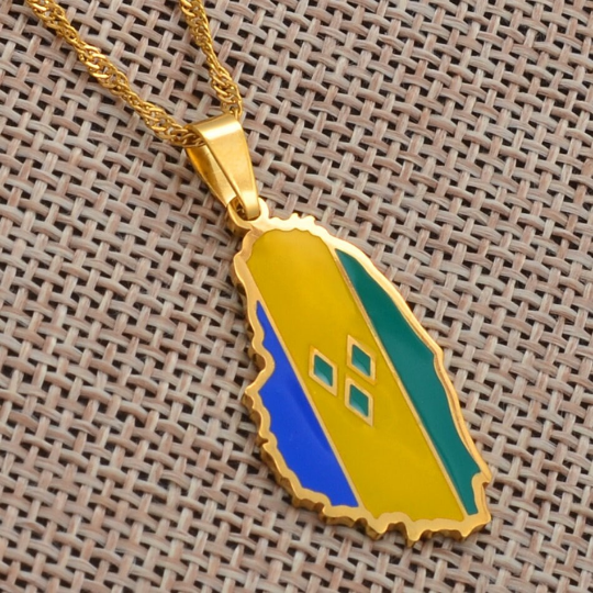 18K Gold Plated Saint Vincent Necklace, St Vincent Necklace, St Vincent Bracelets, St Vincent Bracelet, Saint Vicent Necklace - 60cm / ~24inch / Gold