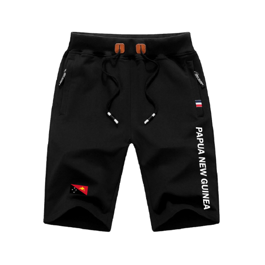 Papua New Guinea Shorts / Papua New Guinea Pants / Papua New Guinea Shorts Flag / Papua New Guinea Jersey / Grey Shorts / Black Shorts