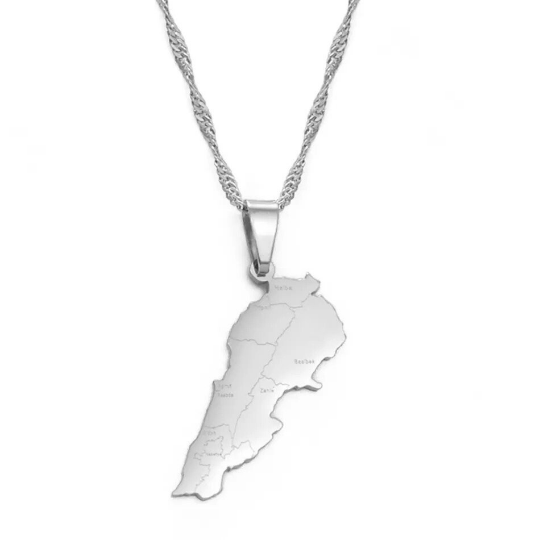 18k Gold Plated Lebanon Necklace / Lebanon Jewelry / Lebanon Necklace / Lebanon Map Lebanon Gift