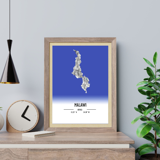 Map Poster Malawi / Malawi Map Print / Malawi Map Wall Art / Malawi Décor / Malawi Decoration / Malawi Gift / Anniversary Wedding Gift