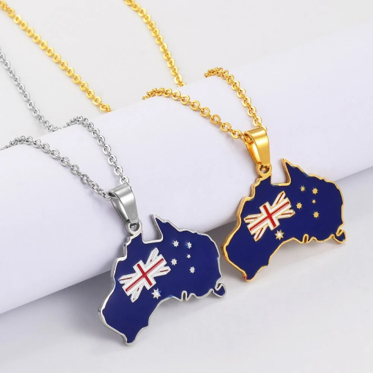 Australia 18K Gold Plated Necklace / Australia Jewelry / Australia Pendant / Australia Gift