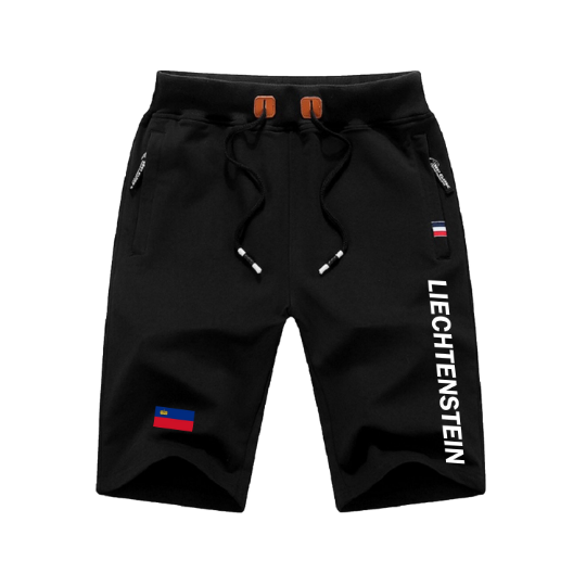 Liechtenstein Shorts / Liechtenstein Pants / Liechtenstein Shorts Flag / Liechtenstein Jersey / Grey Shorts / Black Shorts / Liechtenstein