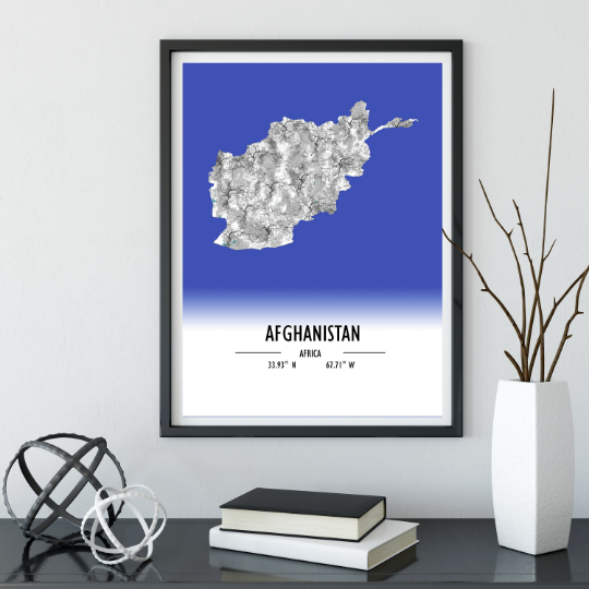 Map Poster Afghanistan / Afghanistan Map Print / Afghanistan Map Wall Art / Afghanistan Décor / Afghanistan Decoration / Afghanistan Gift