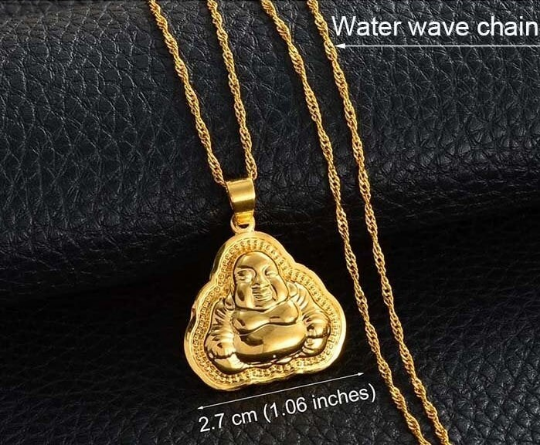 18K Gold Plated Fat Buddha Charm Necklace / Clear Buddha Pendant / Buddhist Necklace / Buddha Jewelry / Guanyin Necklace / Buddha Amulet