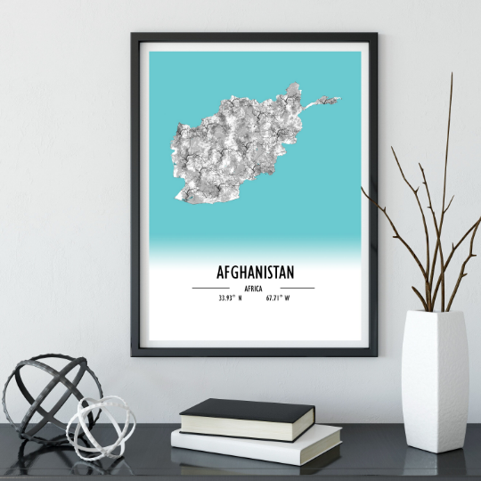 Map Poster Afghanistan / Afghanistan Map Print / Afghanistan Map Wall Art / Afghanistan Décor / Afghanistan Decoration / Afghanistan Gift