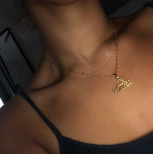 18K Gold Plated Haiti Map Necklace