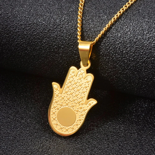 18K Gold Plated Hamsa Necklace / Hand of Fatima / Hand Of God Gold Plated Necklace / Hamsa Eye Necklace / Hamsa necklace / Gold Eye Necklace