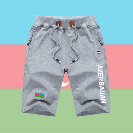 Azerbaijan Shorts / Azerbaijan Pants / Azerbaijan Shorts Flag / Azerbaijan Jersey / Grey Shorts / Black Shorts / Azerbaijan Poster