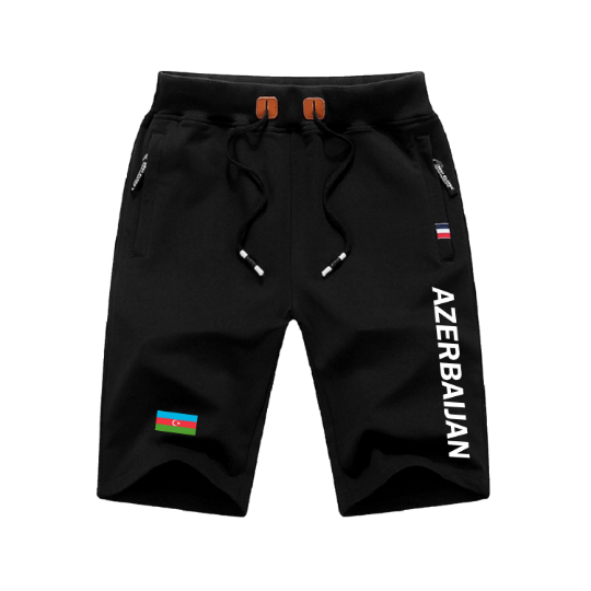 Azerbaijan Shorts / Azerbaijan Pants / Azerbaijan Shorts Flag / Azerbaijan Jersey / Grey Shorts / Black Shorts / Azerbaijan Poster