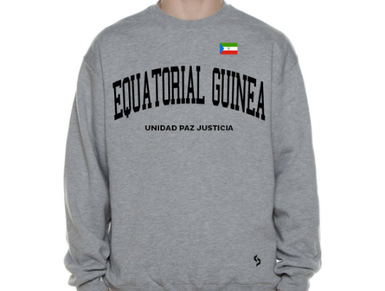 Equatorial Guinea Sweatshirts / Equatorial Guinea Shirt / Equatorial Guinea Sweat Pants Map / Equatorial Guinea Jersey / Grey Sweatshirts