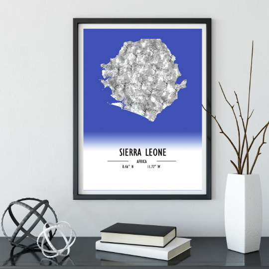 Map Poster Sierra Leone / Sierra Leone Map Print / Sierra Leone Map Wall Art / Sierra Leone Décor / Sierra Leone Decoration / Sierra Leone