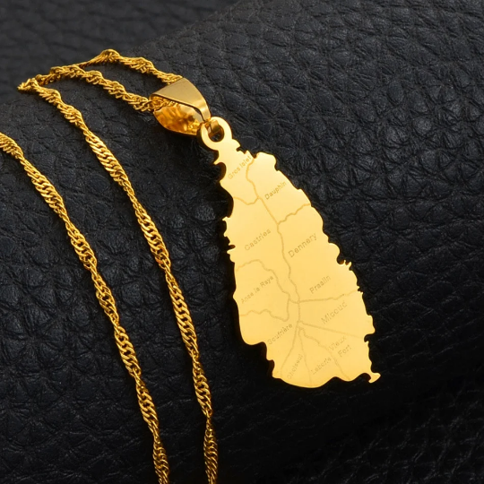 18K Gold Plated Saint Lucia Necklace