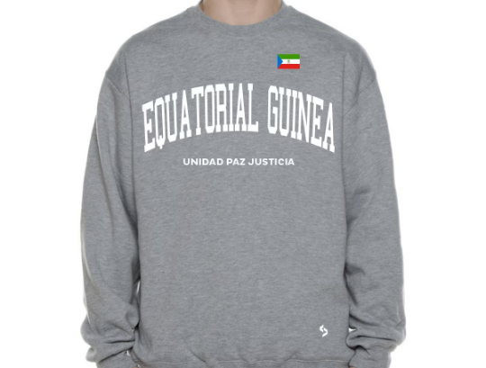 Equatorial Guinea Sweatshirts / Equatorial Guinea Shirt / Equatorial Guinea Sweat Pants Map / Equatorial Guinea Jersey / Grey Sweatshirts