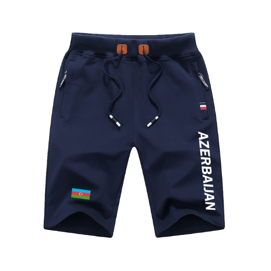 Azerbaijan Shorts / Azerbaijan Pants / Azerbaijan Shorts Flag / Azerbaijan Jersey / Grey Shorts / Black Shorts / Azerbaijan Poster