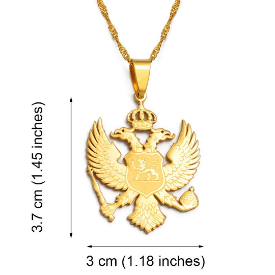 Montenegro 18K Gold Plated Necklace / Montenegro Jewelry / Montenegro Pendant / Montenegro Gift