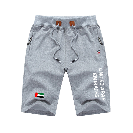 United Arab Emirates Shorts / United Arab Emirates Pants / United Arab Emirates Shorts Flag / United Arab Emirates Jersey / Grey Shorts
