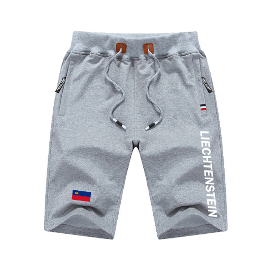 Liechtenstein Shorts / Liechtenstein Pants / Liechtenstein Shorts Flag / Liechtenstein Jersey / Grey Shorts / Black Shorts / Liechtenstein