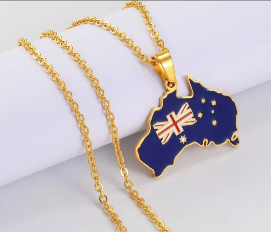 Australia 18K Gold Plated Necklace / Australia Jewelry / Australia Pendant / Australia Gift