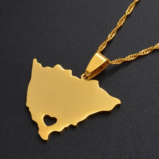 Nicaragua 18k Gold Plated Necklace / Nicaragua Flag Color Necklace / Nicaragua Map / Nicaragua Jewelry / Nicaragua Pendant / Nicaragua Gift