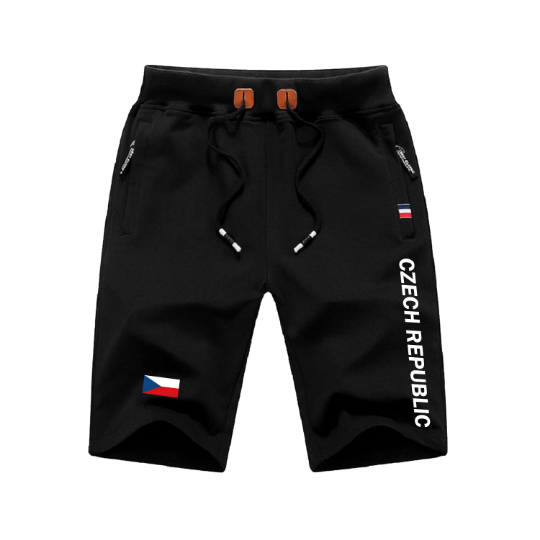 Czech Republic Shorts / Czech Republic Pants / Czech Republic Shorts Flag / Czech Republic Jersey / Grey Shorts / Black Shorts