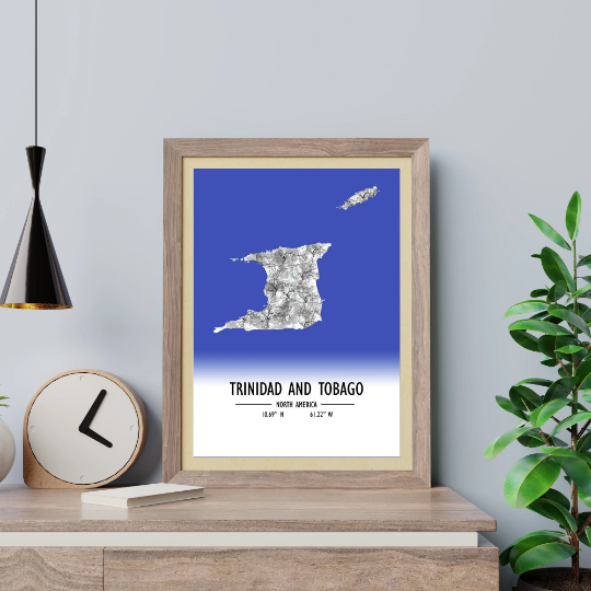Map Poster Trinidad and Tobago / Trinidad and Tobago Map Print / Trinidad and Tobago Map Wall Art / Trinidad and Tobago Décor