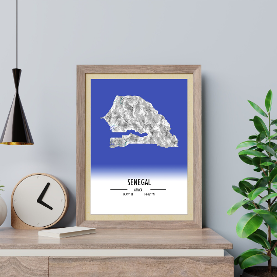 Map Poster Senegal / Senegal Map Print / Senegal Map Wall Art / Senegal Décor / Senegal Decoration / Senegal Gift / Anniversary Wedding Gift