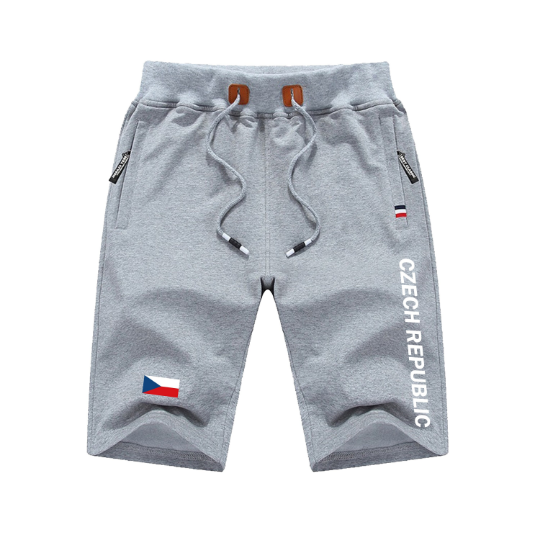 Czech Republic Shorts / Czech Republic Pants / Czech Republic Shorts Flag / Czech Republic Jersey / Grey Shorts / Black Shorts