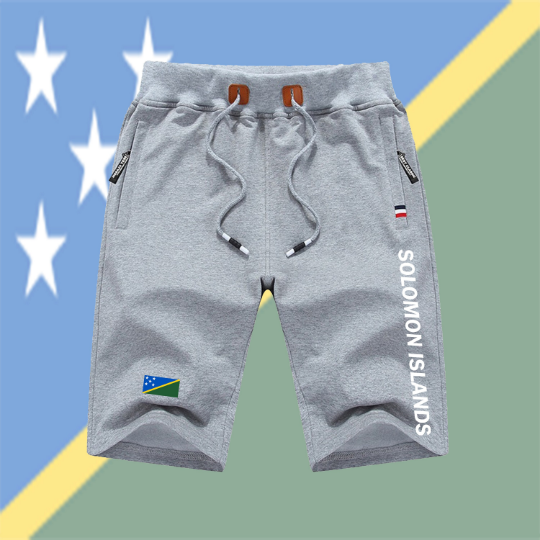Solomon Islands Shorts / Solomon Islands Pants / Solomon Islands Shorts Flag / Solomon Islands Jersey / Grey Shorts / Black Shorts