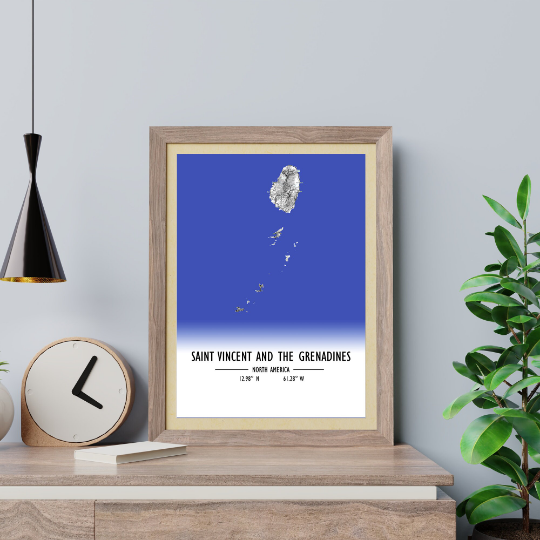 Map Poster Saint Vincent and the Grenadines / Saint Vincent and the Grenadines Map Print / Saint Vincent and the Grenadines Map Wall Art