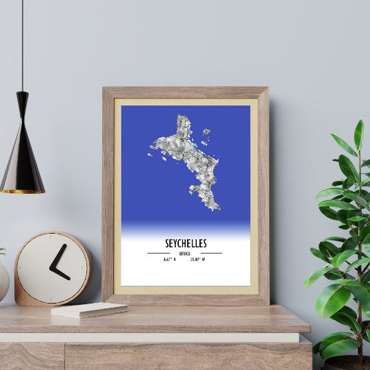 Map Poster Seychelles / Seychelles Map Print / Seychelles Map Wall Art / Seychelles Décor / Seychelles Decoration / Seychelles Gift