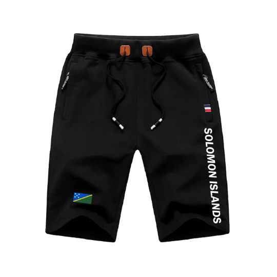 Solomon Islands Shorts / Solomon Islands Pants / Solomon Islands Shorts Flag / Solomon Islands Jersey / Grey Shorts / Black Shorts