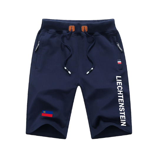 Liechtenstein Shorts / Liechtenstein Pants / Liechtenstein Shorts Flag / Liechtenstein Jersey / Grey Shorts / Black Shorts / Liechtenstein