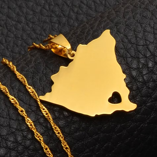 Nicaragua 18k Gold Plated Necklace / Nicaragua Flag Color Necklace / Nicaragua Map / Nicaragua Jewelry / Nicaragua Pendant / Nicaragua Gift