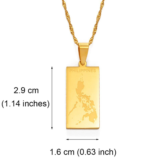 18k Gold Plated Philippines Necklace, Philippines Jewelry, Philippines Necklace, Philippines Jewelry, Philippines Earrings, Philippines Gift