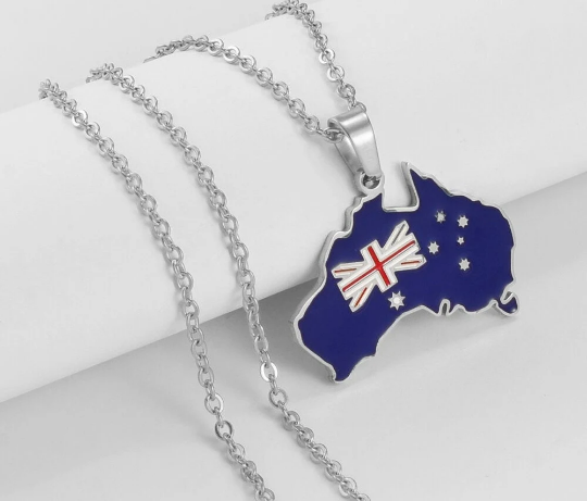 Australia 18K Gold Plated Necklace / Australia Jewelry / Australia Pendant / Australia Gift