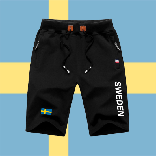 Sweden Shorts / Sweden Pants / Sweden Shorts Flag / Sweden Jersey / Grey Shorts / Black Shorts / Sweden Poster / Sweden Map / Men Women