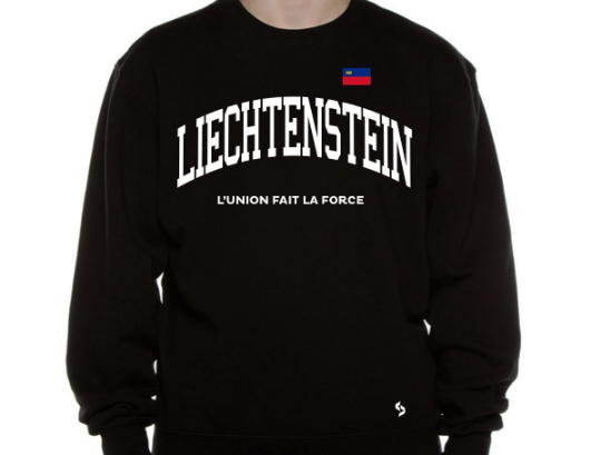 Liechtenstein Sweatshirts / Liechtenstein Shirt / Liechtenstein Sweat Pants Map / Liechtenstein Jersey / Grey Sweatshirts / Black Sweatshirt