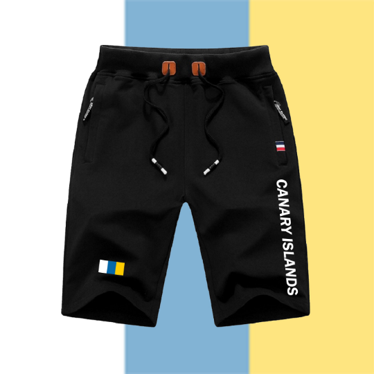 Canary Islands Shorts / Canary Islands Pants / Canary Islands Shorts Flag / Canary Islands Jersey / Grey Shorts / Black Shorts