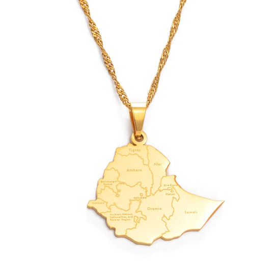 18K Gold Plated Ethiopia Necklace