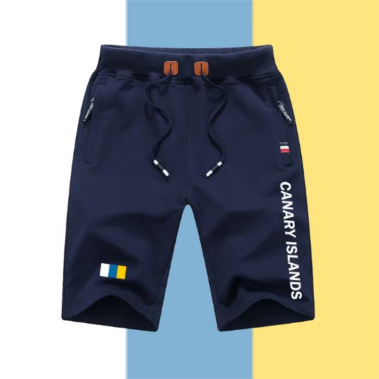 Canary Islands Shorts / Canary Islands Pants / Canary Islands Shorts Flag / Canary Islands Jersey / Grey Shorts / Black Shorts