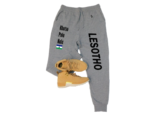 Lesotho Sweatpants / Lesotho Shirt / Lesotho Sweat Pants Map / Lesotho Jersey / Grey Sweatpants / Black Sweatpants / Lesotho Poster