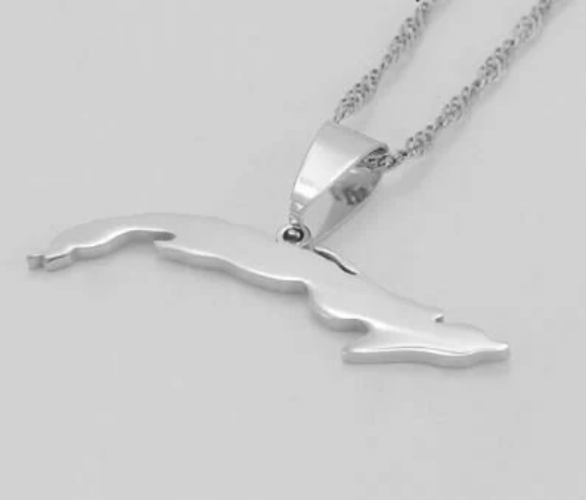 18k Gold Plated Cuba Map Necklace