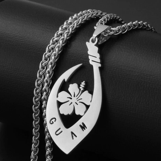 18K Gold Plated Guam Map Necklace