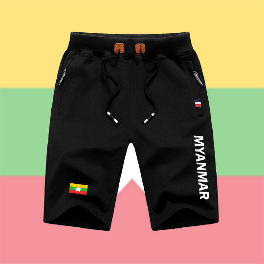 Myanmar Shorts / Myanmar Pants / Myanmar Shorts Flag / Myanmar Jersey / Grey Shorts / Black Shorts / Myanmar Poster / Myanmar Map / Men