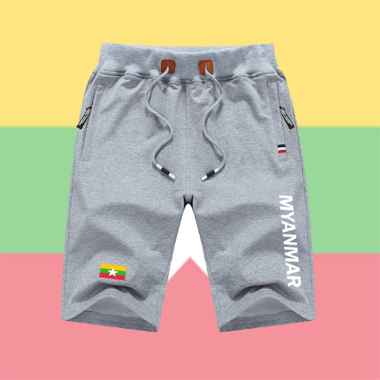 Myanmar Shorts / Myanmar Pants / Myanmar Shorts Flag / Myanmar Jersey / Grey Shorts / Black Shorts / Myanmar Poster / Myanmar Map / Men