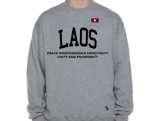 Laos Sweatshirts / Laos Shirt / Laos Sweat Pants Map / Laos Jersey / Grey Sweatshirts / Black Sweatshirts / Laos Poster