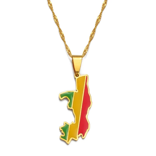 Republic Of Congo 18k Gold Plated Necklace / Republic Of Congo Jewelry / Republic Of Congo Pendant / Republic Of Congo Gift