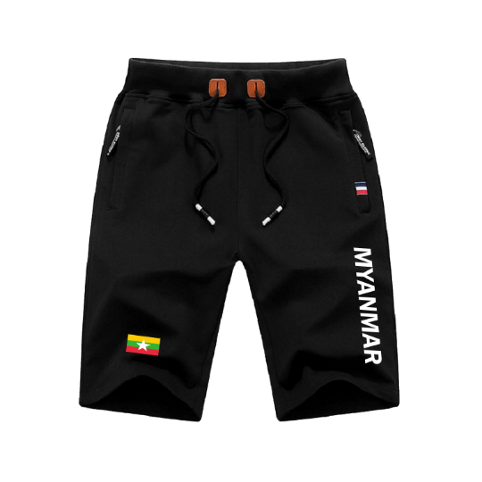 Myanmar Shorts / Myanmar Pants / Myanmar Shorts Flag / Myanmar Jersey / Grey Shorts / Black Shorts / Myanmar Poster / Myanmar Map / Men