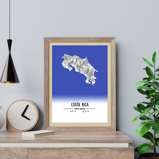 Map Poster Costa Rica / Costa Rica Map Print / Costa Rica Map Wall Art / Costa Rica Décor / Costa Rica Decoration / Costa Rica Gift